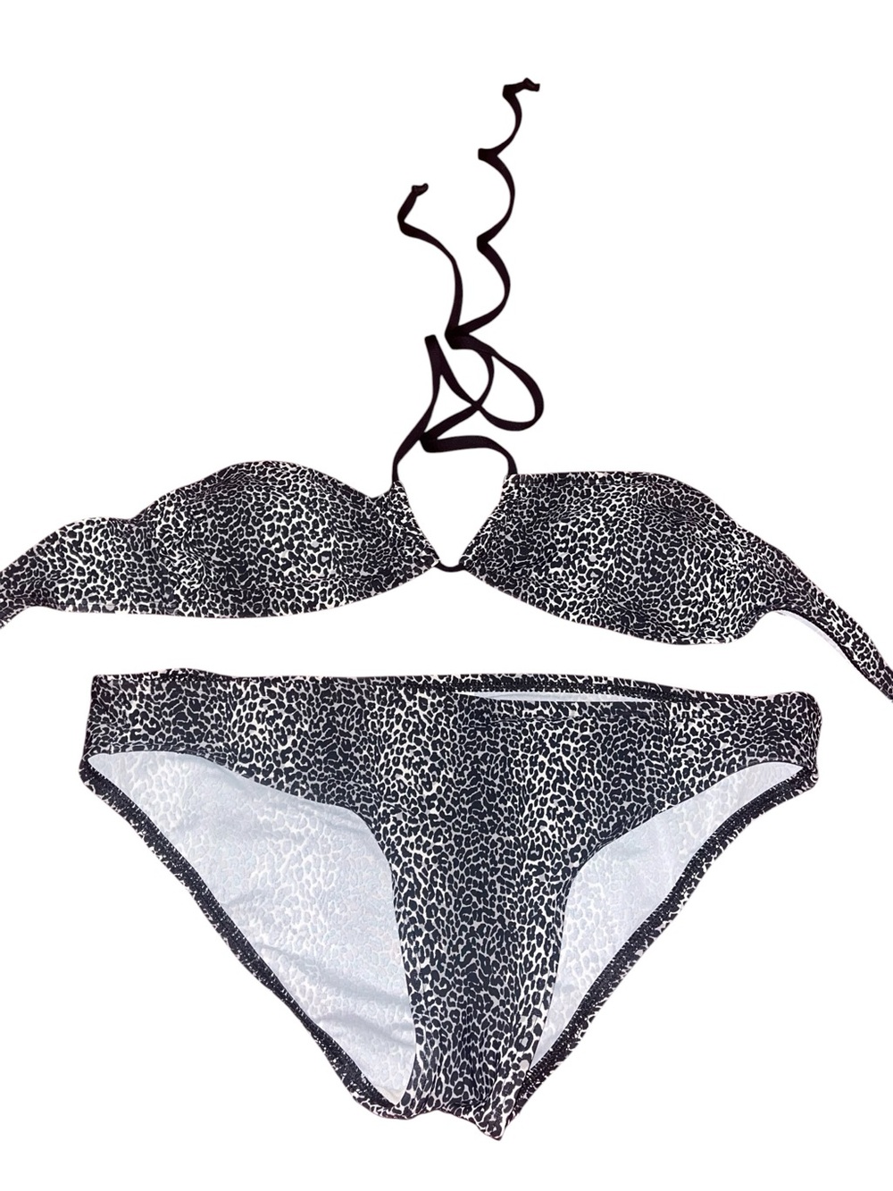 Black & White Leopard Print Bikini Set